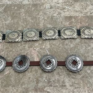 Concho belt. Leather and silver plated. EUC. Timeless.